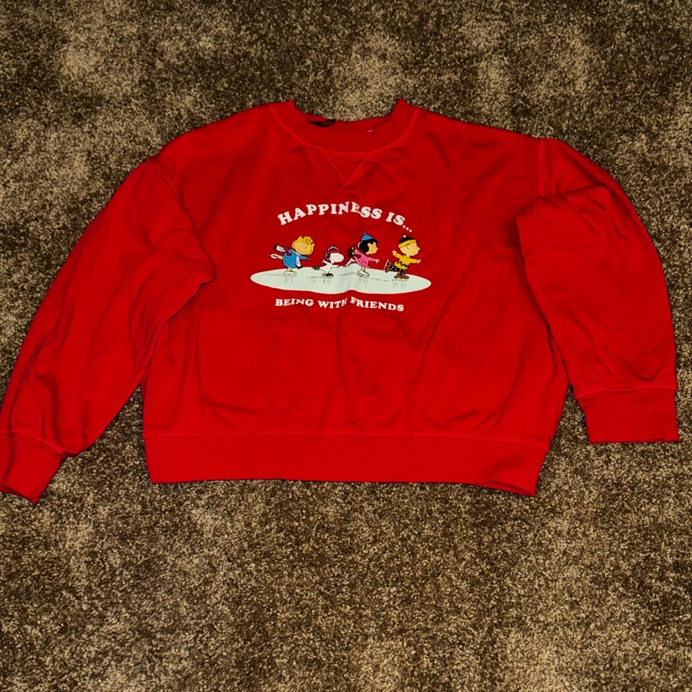 Red Happiness Graphic Sweatshirt